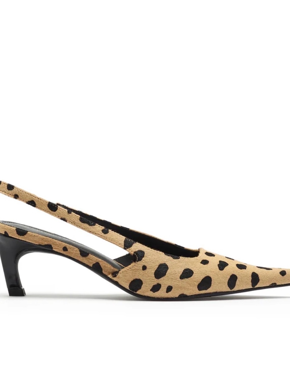 Leopard Print Slingback Kitten Heel in Tan and Black